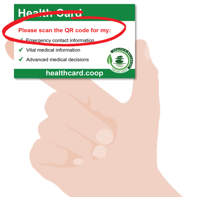 Hand holding Health Card